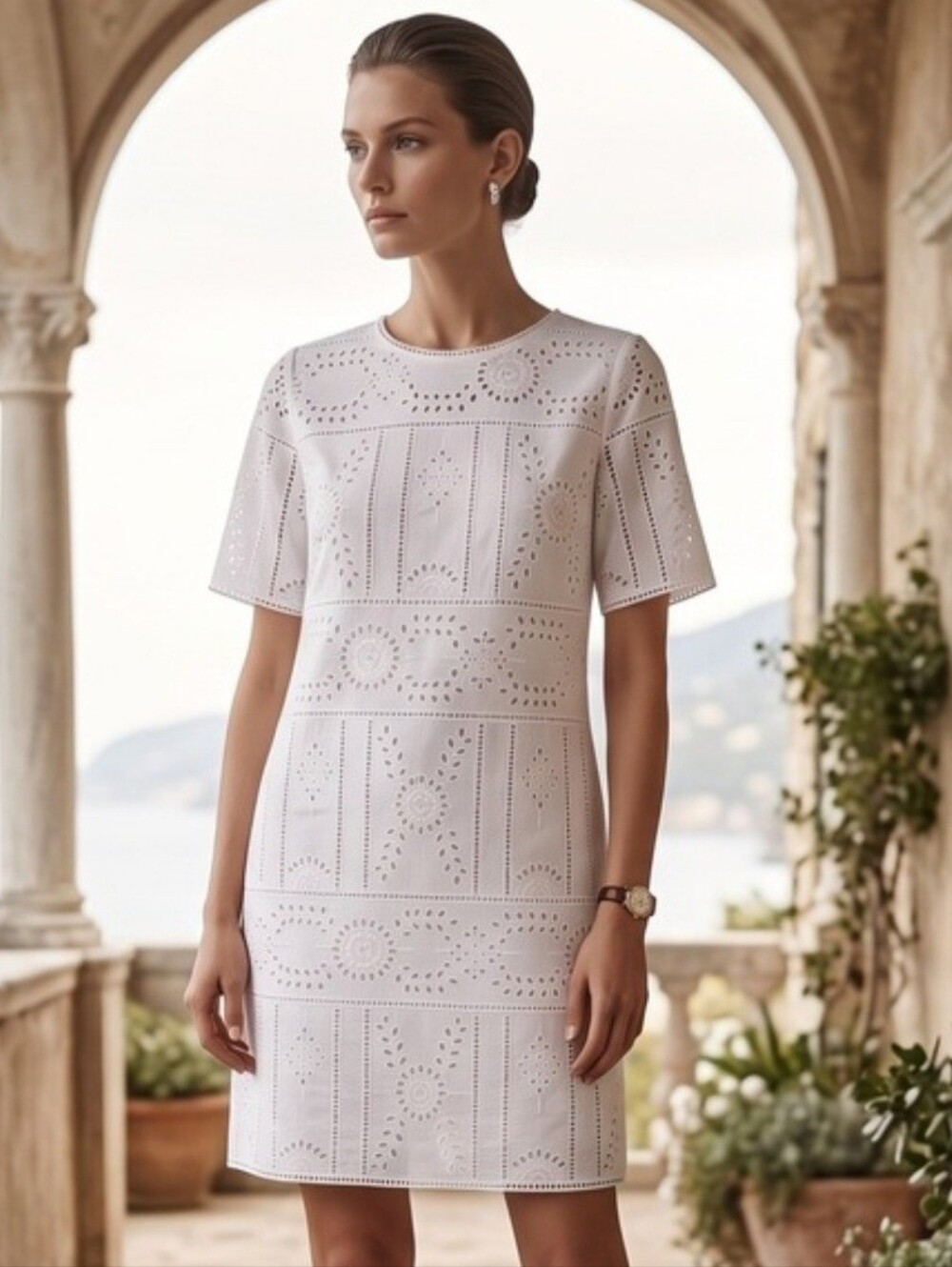 NWT White Eylet Dress by The Kooples